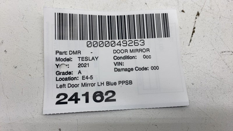 ⭕ 21-24 Model Y Left Exterior Rear View Door Mirror LH Blue - PPSB 159