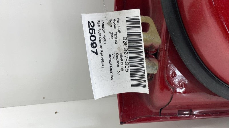 1096623-10-F ⭕ 2017-2020 Tesla Model 3 M3 Rear Passenger Side Door Shell Panel Right Red PPMR