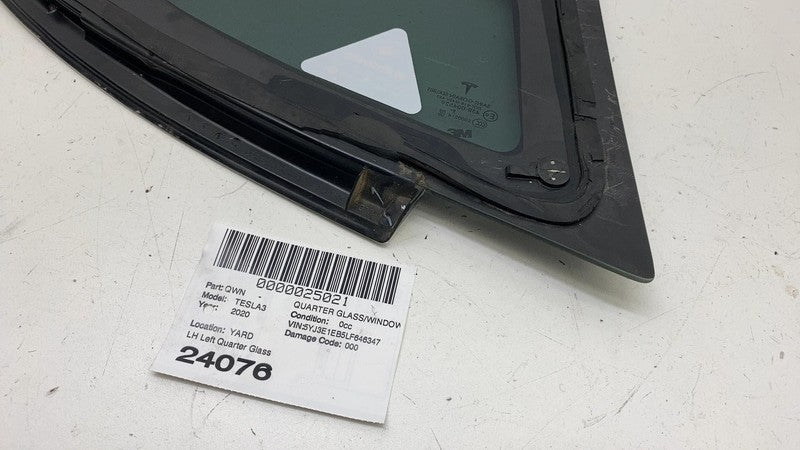 43R-004529 ⭕ 2017-2020 Tesla Model 3 Rear Driver Side Corner Window Quarter Glass Left LH