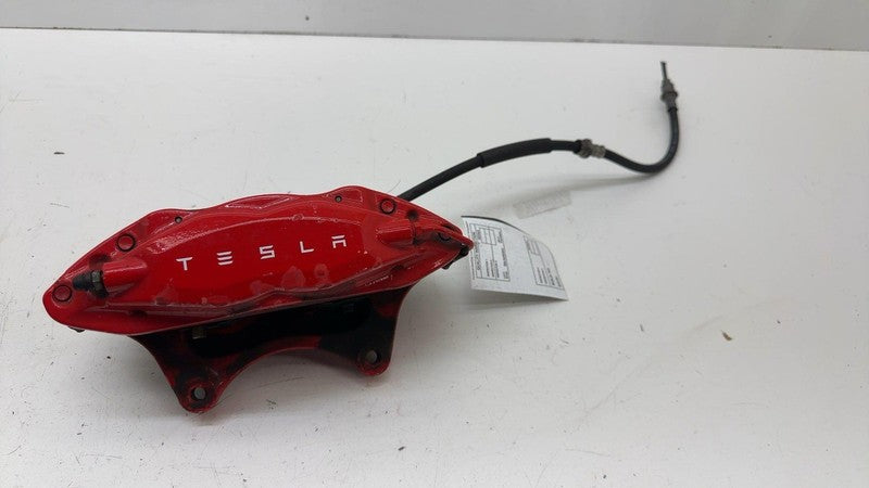 ⭕ 2012-2020 Tesla Model S Front Driver Side Caliper Red w/ Brake Hose