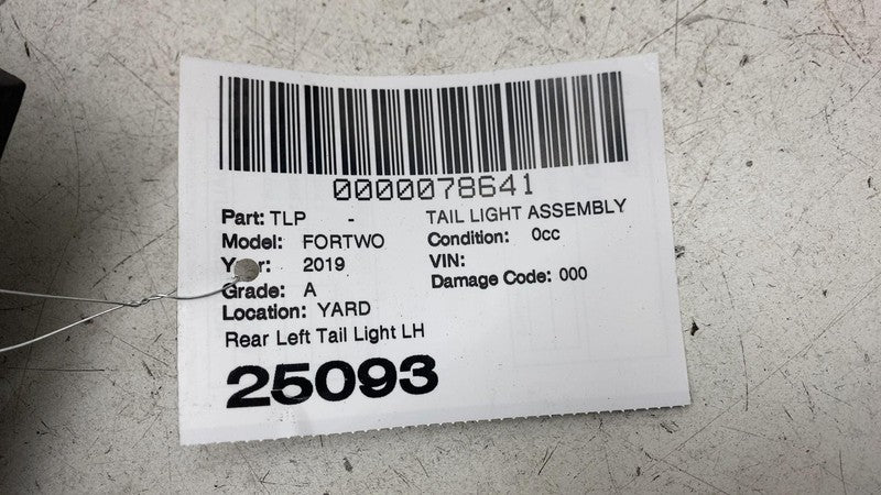 ⭕ 2019 Smart EQ Fortwo Rear Driver Side Tail Light Brake Stop Tail Lam