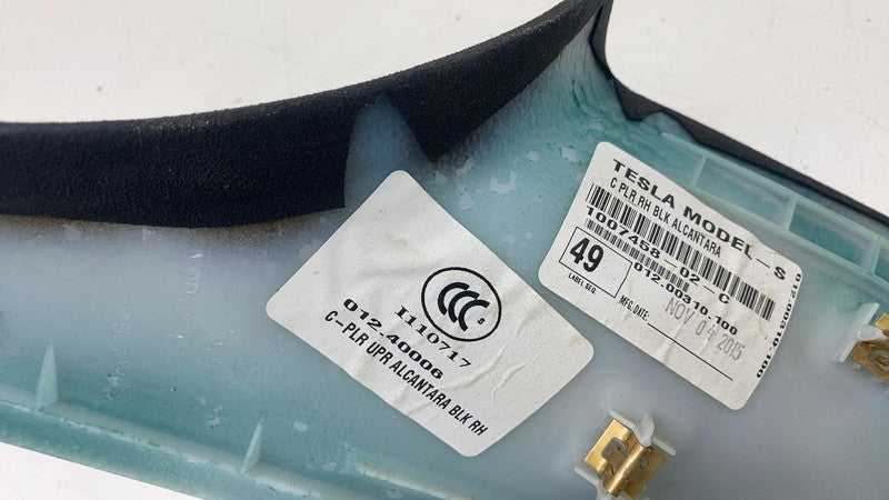 ⭕12-20 Tesla Model S Passenger Side C-Pillar Trim Cover Upper Right 10