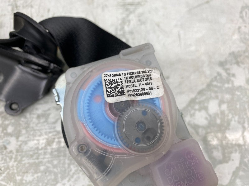 ⭕12-20 Model S Rear Right Seat Belt & Retractor w/ C-Pillar Trim RH 10