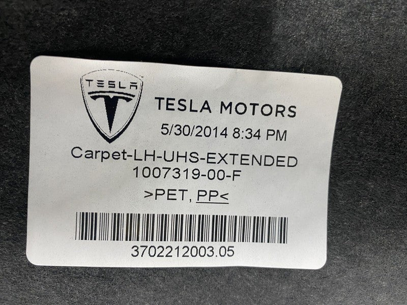 100731900F ⭕12-15 Model S PAIR Front Left & Right Storage Extended Carpet Trim 1007319-00-F