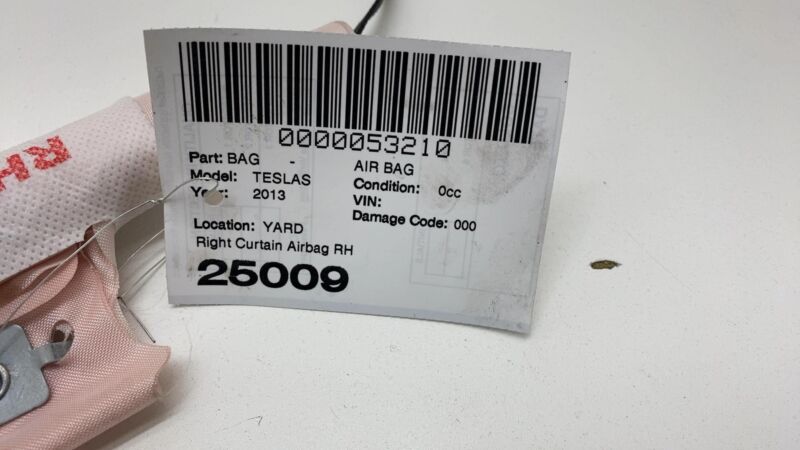 100526200B 2012-2020 Tesla Model S Passenger Side Roof Curtain Safety Airbag Right Assembly