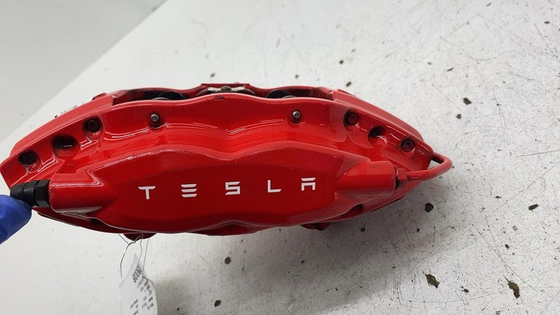 ⭕ 2016-2020 Tesla Model X Rear Caliper w/ Brake Hose Line Left Red 102