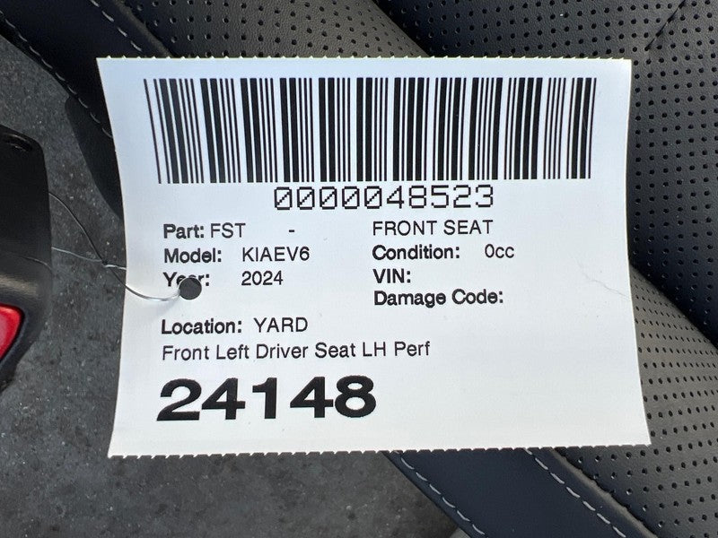 2022 2023 2024 Kia EV6 Front Driver Side Seat w/ Headrest Left Perforated Black