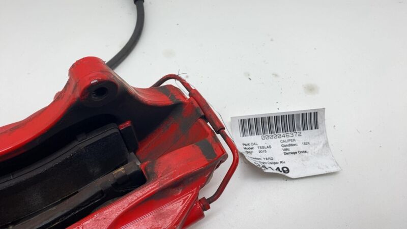 2012-2020 Tesla Model S Front Passenger Side Caliper Red + Brake Hose Line Right