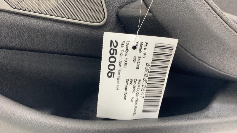 2018-2022 BMW 530e G30 Rear Passenger Side Door Trim Panel Right RH As