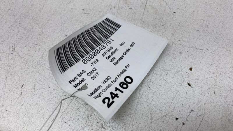 GM51 17042D94 AE 2016 2017 2018 Ford C-Max Passenger Roof Curtain Airbag Right GM51-17042D94-AE