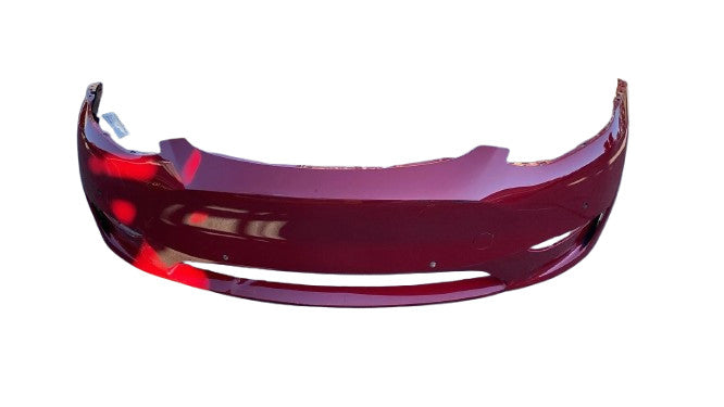 ⭕ 20-23 Model Y Front Bumper Cover Red - PPMR w/ Park Sensor Type 1493