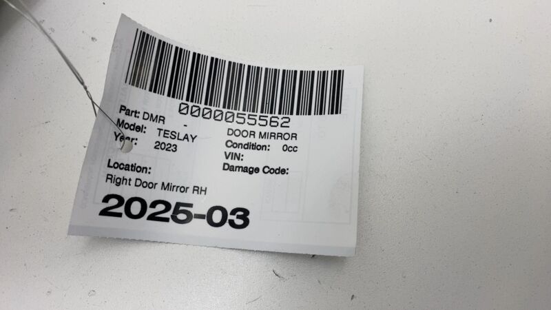 1594112-00-C 2020-2024 Tesla Model Y Right Exterior Rear View Door Mirror RH (NO SKULL CAP)