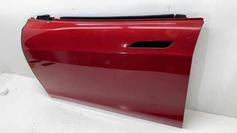 ⭕ 12-15 Tesla Model S Front Driver Side Door Shell Panel Left Assembly Red PPMR