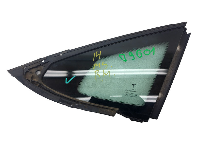 E6 43R-008010 ⭕ 2012-2020 Tesla Model S Rear Passenger Side Quarter Fixed Glass Right Assembly