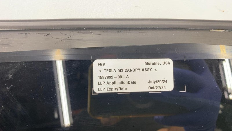 158789200A ⭕ 24-25 Model 3 Panoramic Sunroof Fixed Roof Glass Moonroof (Front) 1587892-00-A