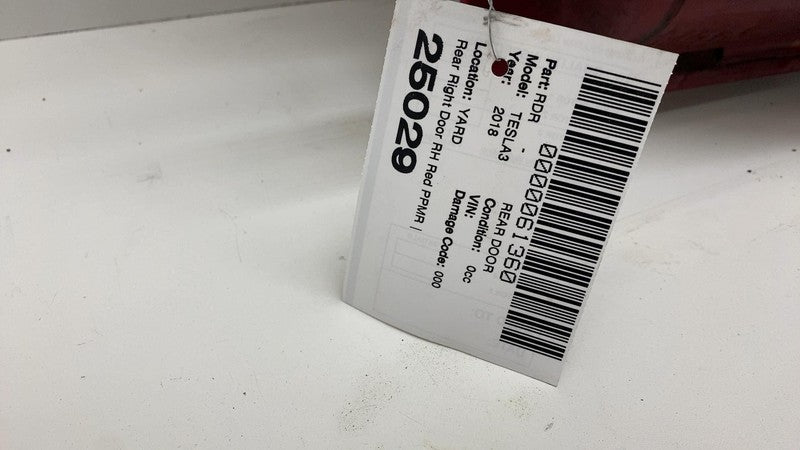 ⭕ 2017-2020 Tesla Model 3 Rear Passenger Side Door Shell Panel Right RH Red PPMR