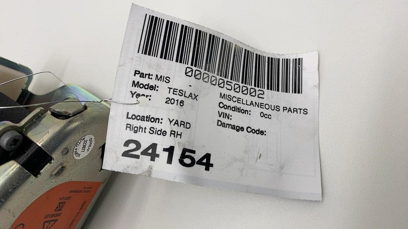 2016-2020 Tesla Model X Front Passenger Side 1st Row Seat Belt & Retra