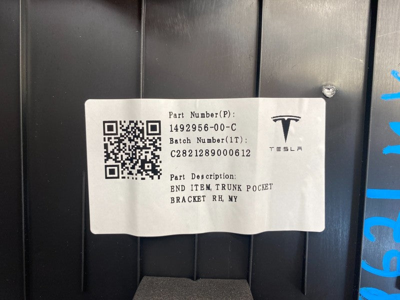 1492956 00 C ⭕ 20-24 Model Y Rear Passenger Side Trunk Pocket End Bracket Right 1492956-00-C