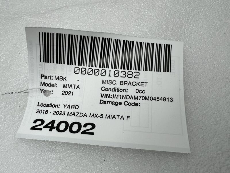 N24356341 2016-2023 Mazda MX-5 Miata Front Right Splash Shield Guard Cover LH N24356341