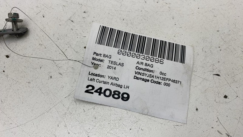 ⭕ 12-20 Tesla Model S Driver Side Roof Curtain Safety Airbag Left 1005