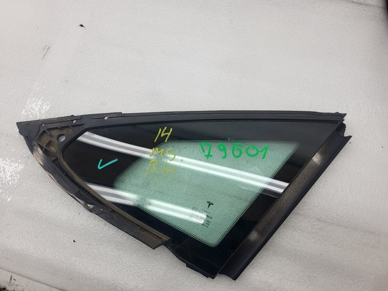 E6 43R-008010 ⭕ 2012-2020 Tesla Model S Rear Passenger Side Quarter Fixed Glass Right Assembly