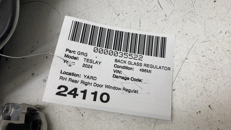 ⭕20-24 Tesla Model Y Rear Right Window Regulator & Motor w/ Carrier 14