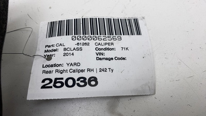 ⭕ 13-19 Mercedes-Benz B-Class W242 W246 Rear Passenger Side Brake Caliper Right