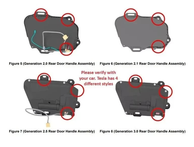 ⭕ 2012-2015 Tesla Model S Rear Passenger Side Exterior Door Handle Out