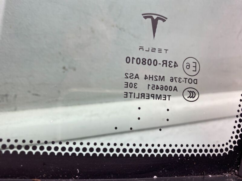 2016-2021 Tesla Model S Rear Driver Side Quarter Window Glass Left LH 43R-008010