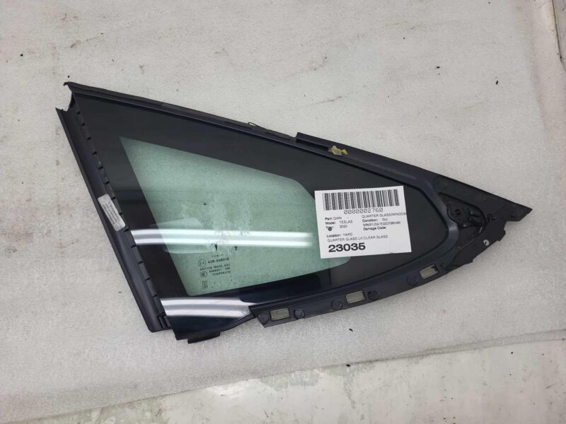 E6 43R-008010 2012-2020 Tesla Model S Rear Driver Side Quarter Fixed Glass Left LH Assembly