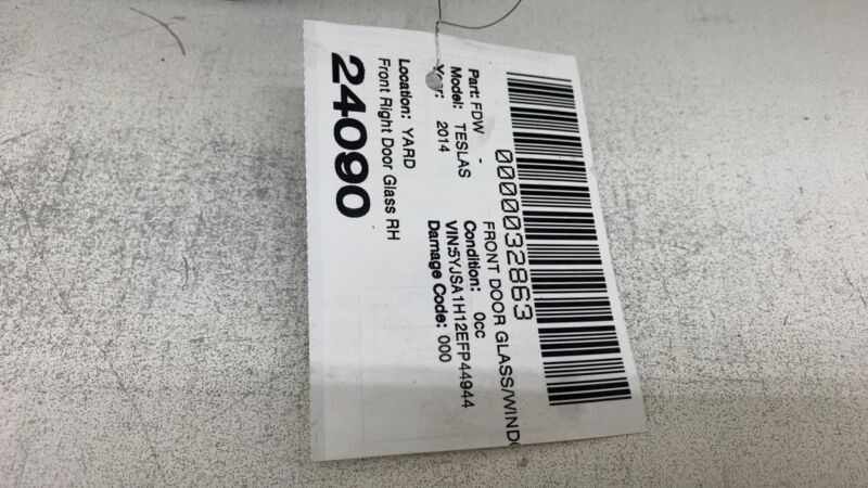 E6 43R-001074 2012-2015 Tesla Model S Front Passenger Side Door Window Glass Right 43R-001074