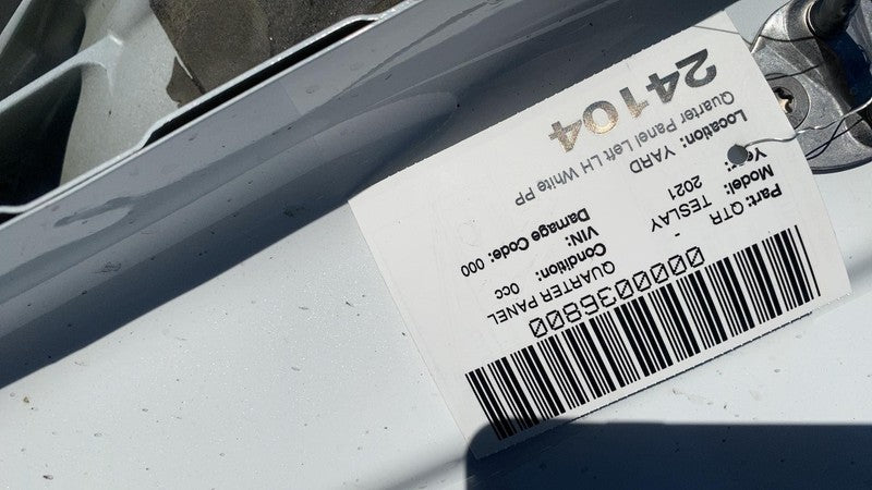 ⭕ 2020-2023 Tesla Model Y Rear Left Quarter Panel Structural Cutout White PPSW