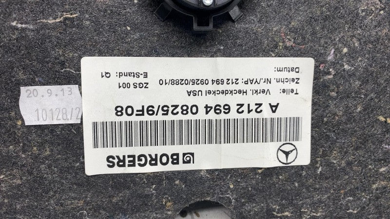 A 212 694 0825 ⭕ 10-16 Mercedes E350 E-Class Rear Trunk Carpet Lid Liner Trim Panel A2126940825