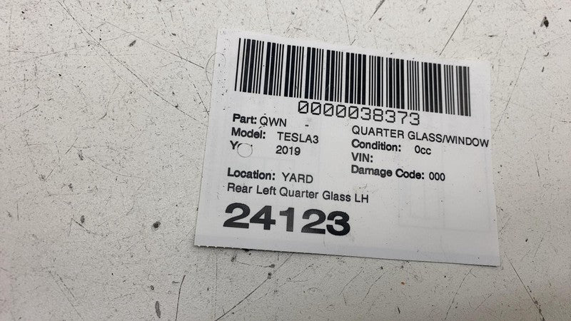 1080703-00 ⭕ 2017-2020 Tesla Model 3 Rear Driver Quarter Fixed Window Glass Left 1080703-00