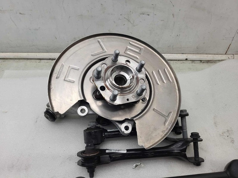 1044411 00 F ⭕17-23 Model 3 Rear Left Knuckle Hub w/ Upper + Lower AFT Toe Link 1044411-00-F