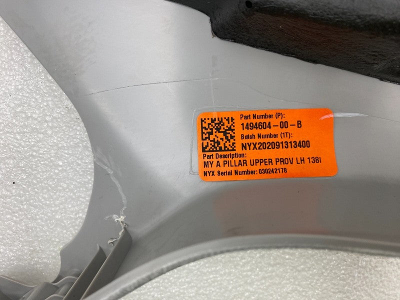 149460400E ⭕2020-2023 Tesla Model Y Front Left A-Pillar Upper Trim Cover Panel 1494604-00-E