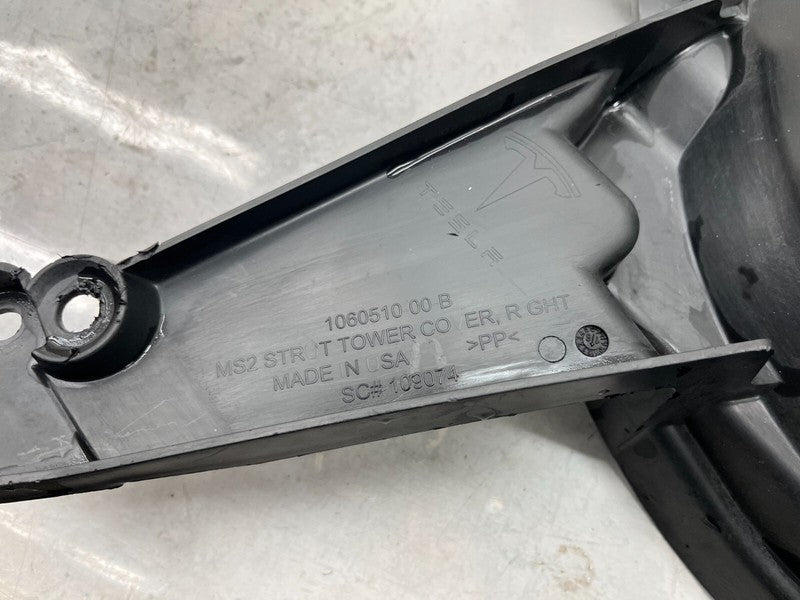 1060510-00-B ⭕ 16-20 Model S MS Passenger Underhood Shock Tower Cover Trim Right 1060510-00-B