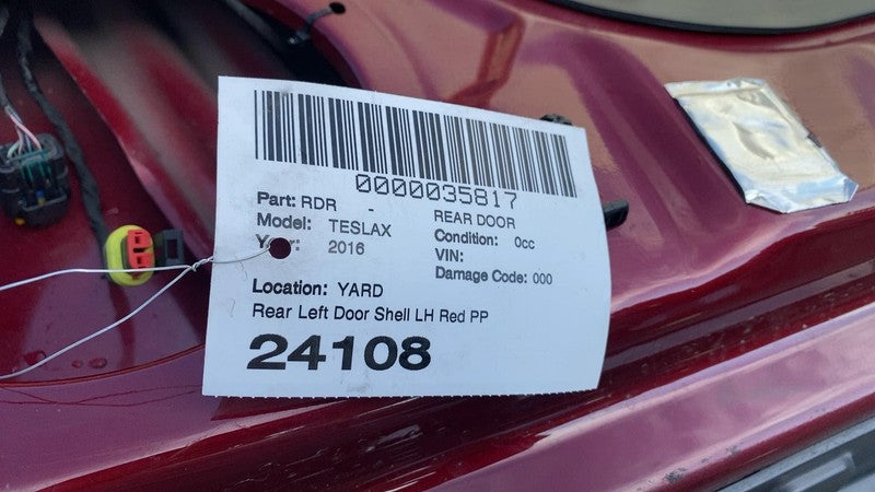⭕ 2016-2020 Tesla Model X Rear Driver Side Falcon Door Shell Panel Left Red PPSR