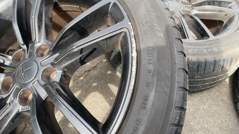 600721400D ⭕ 12-15 Model S MS SET of 4 Wheel Rim 19x8.0+40mm w/ Tire 245/45R19 6007214-00-D