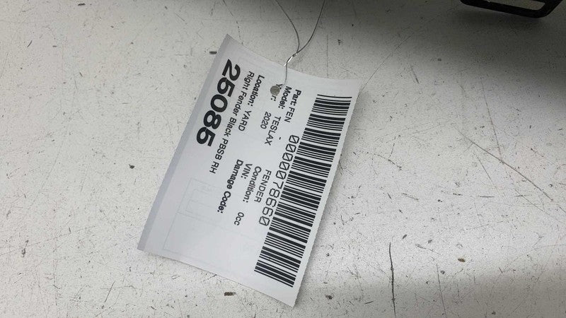 ⭕ 16-20 Tesla Model X Front Passenger Side Fender Shell Panel Right Black - PBSB