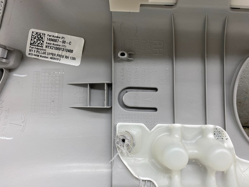 149460700C ⭕ 2020-2024 Tesla Model Y Passenger Side Upper B-Pillar Trim Cover 1494607-00-C