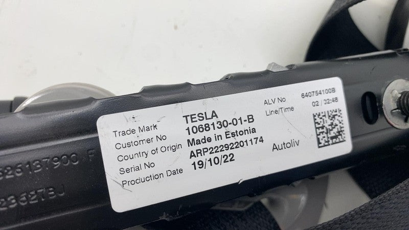 108127901H 2017-2023 Tesla Model 3 Front Passenger Side 1st Row Seat Belt & Retractor Right