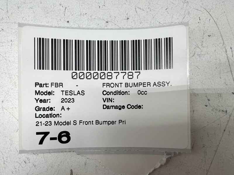 1750101S0D ⭕21-23 Tesla Model S Front Bumper Cover w/ Foglight Primed Assembly 1750101-S0-D