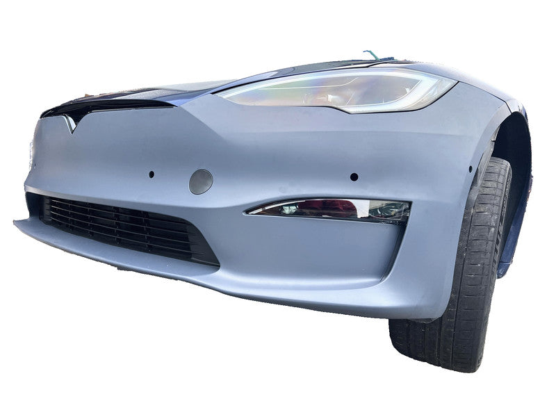 1750101S0D ⭕21-23 Tesla Model S Front Bumper Cover w/ Foglight Primed Assembly 1750101-S0-D