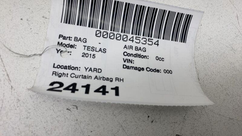 100526200D 2012-2020 Tesla Model S Passenger Side Roof Curtain Safety Airbag Right Assembly