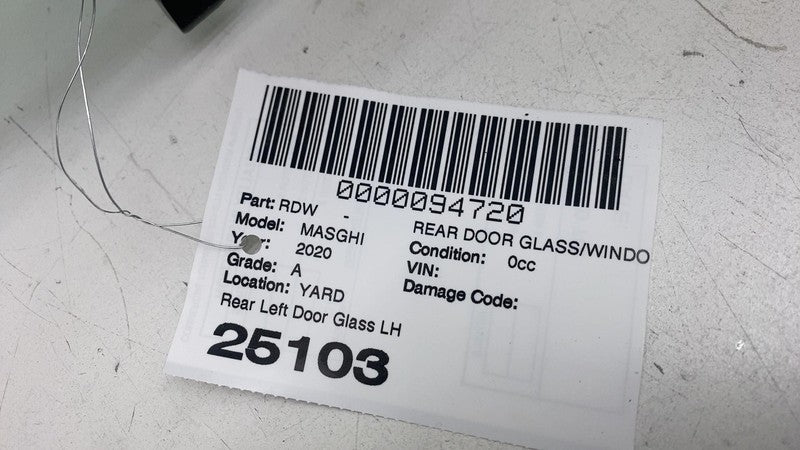 ⭕ 2014-2022 Maserati Ghibli Rear Driver Side Door Window Glass Left As