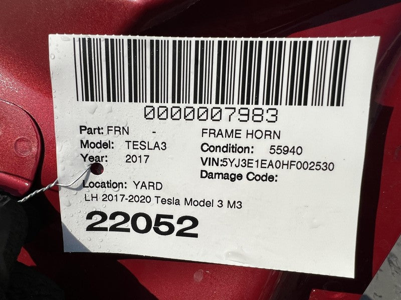 ⭕ 2017-2020 Tesla Model 3 M3 Front Driver Side Quarter Panel Cut Out Frame Left