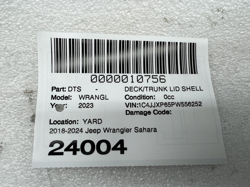 ⭕ 18-24 Jeep Wrangler Sahara 4xe Rear Lower Trunk Gate Rear Door Assem