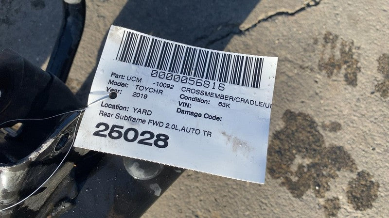 ⭕ 2018-2022 Toyota C-HR 2.0L Rear Suspension Crossmember Subframe K-Frame FWD