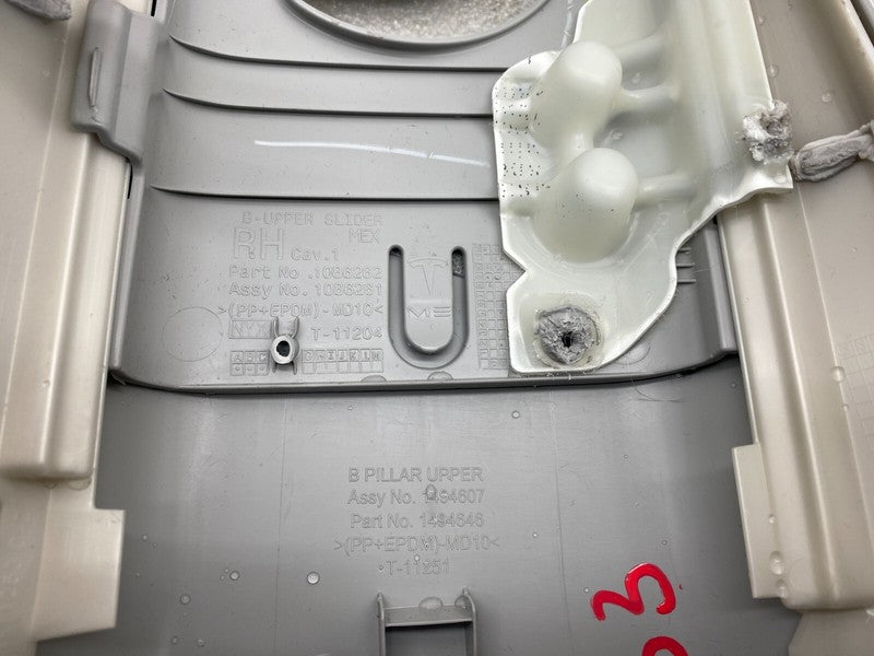 1494607 00 C ⭕ 2020-2024 Tesla Model Y Passenger Side B-Pillar Upper Trim Cover 1494607-00-C